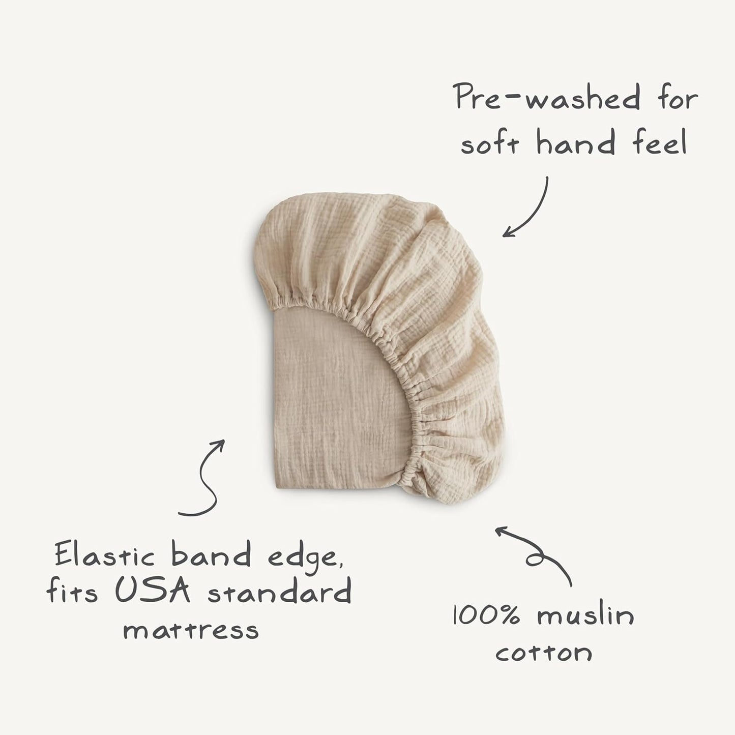 Extra Soft Muslin Fitted Crib Sheet | 192 Thread Count | 28"X 52" (Tradewinds)