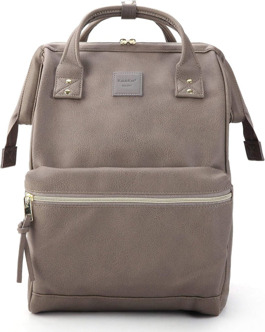 Modern Leather Backpack for Women and Men| Unisex Minimalist Bag for Work, Travel & Everyday use  (Dark Gray, Medium)