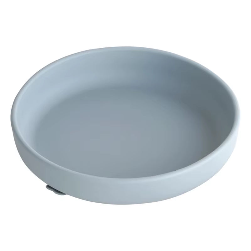 100%Food Safe Approve Silicone Children'S Tableware Fashionable round Food Plates Waterproof Training Bowl Baby Accessories