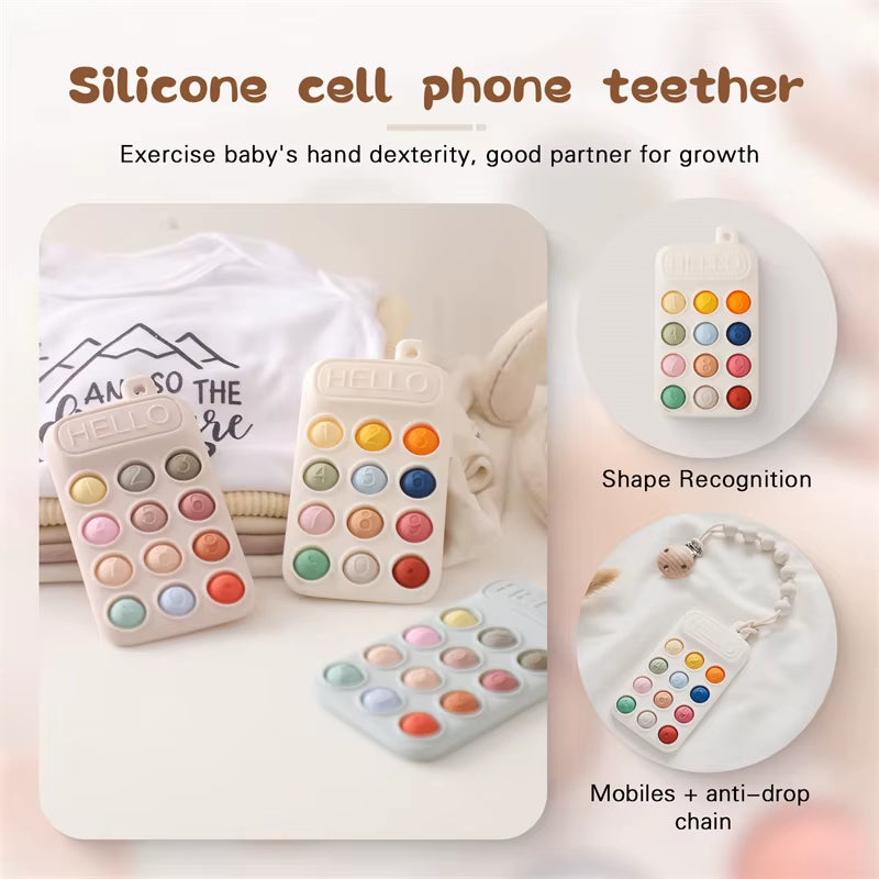 Mobile Phone Shaped Baby Teether Bpa-Free Chew Toys Newborn Dental Care Gums Anti-Eating Hand Molar Stick Baby Accessories Gift