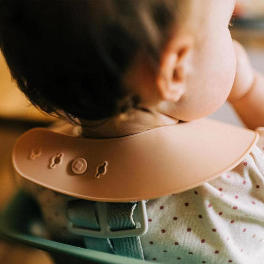 Silicone Bibs Set of 3, BPA Free Soft Adjustable Fit Waterproof Feeding Bibs for Babies and Toddlers(Cream/Buck/Olive Green)