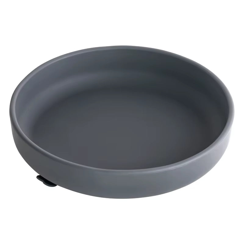 100%Food Safe Approve Silicone Children'S Tableware Fashionable round Food Plates Waterproof Training Bowl Baby Accessories