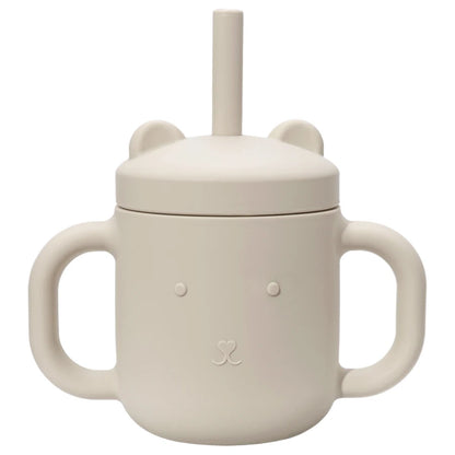 BPA Free Safe Baby Cup Drinking Training Cartoon Shape Cup Baby Silicone Sippy Cups with Straw for Toddler Baby Items