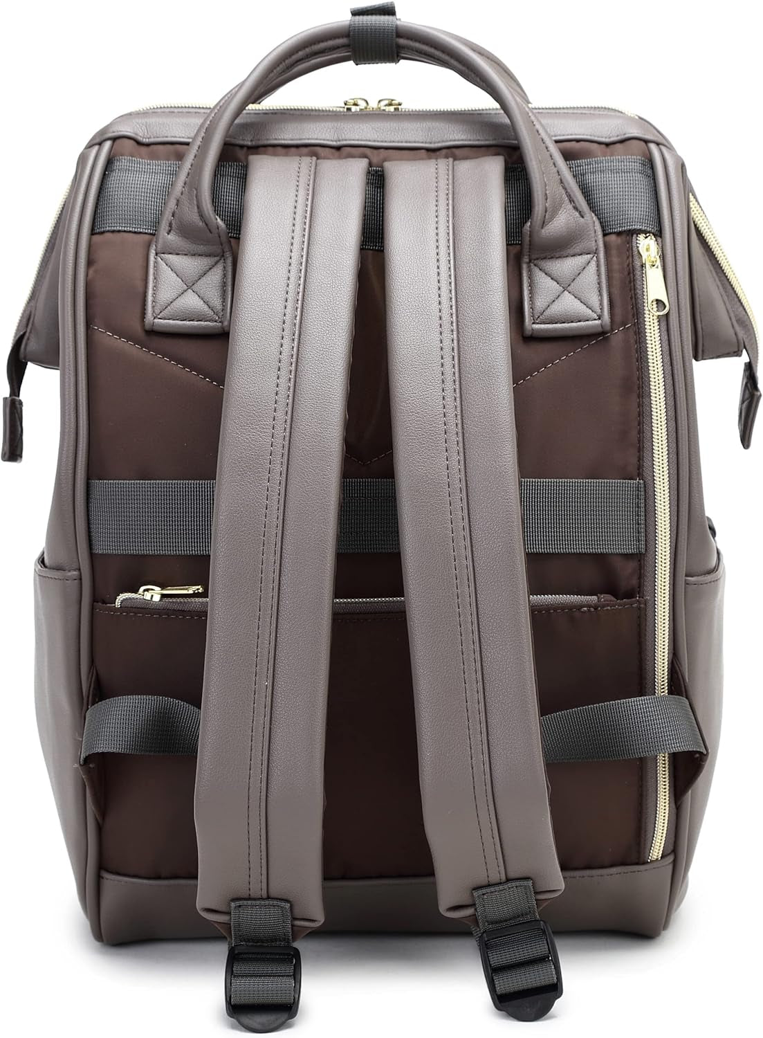 Leather Backpack Diaper Bag Laptop Travel Doctor Teacher Bag for Women Man (Grey II)
