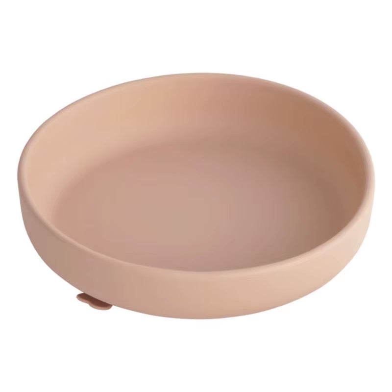 100%Food Safe Approve Silicone Children'S Tableware Fashionable round Food Plates Waterproof Training Bowl Baby Accessories