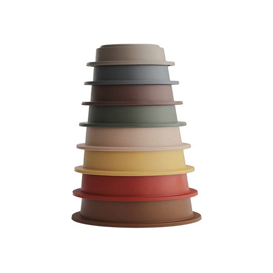 Retro Stacking Cups Toy | BPA-Free Montessori Baby Toy 0-3 Years