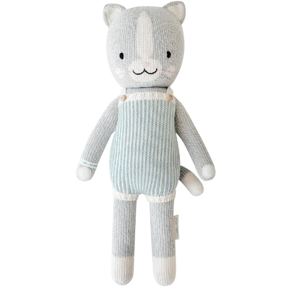 Dylan the Kitten Regular 20" Hand-Knit Doll – 1 Doll = 10 Meals, Fair Trade, Heirloom Quality, Handcrafted in Peru, 100% Cotton Yarn