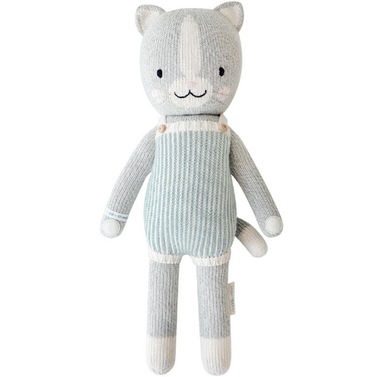Dylan the Kitten Regular 20" Hand-Knit Doll – 1 Doll = 10 Meals, Fair Trade, Heirloom Quality, Handcrafted in Peru, 100% Cotton Yarn