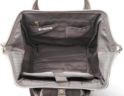 Leather Backpack for Women and Men 15-Inch Laptop Bag | Teacher Professional, Diaper Bag Backpack, Ideal for Work, School, Nurse, College & Travel (Dark Gray, Medium)