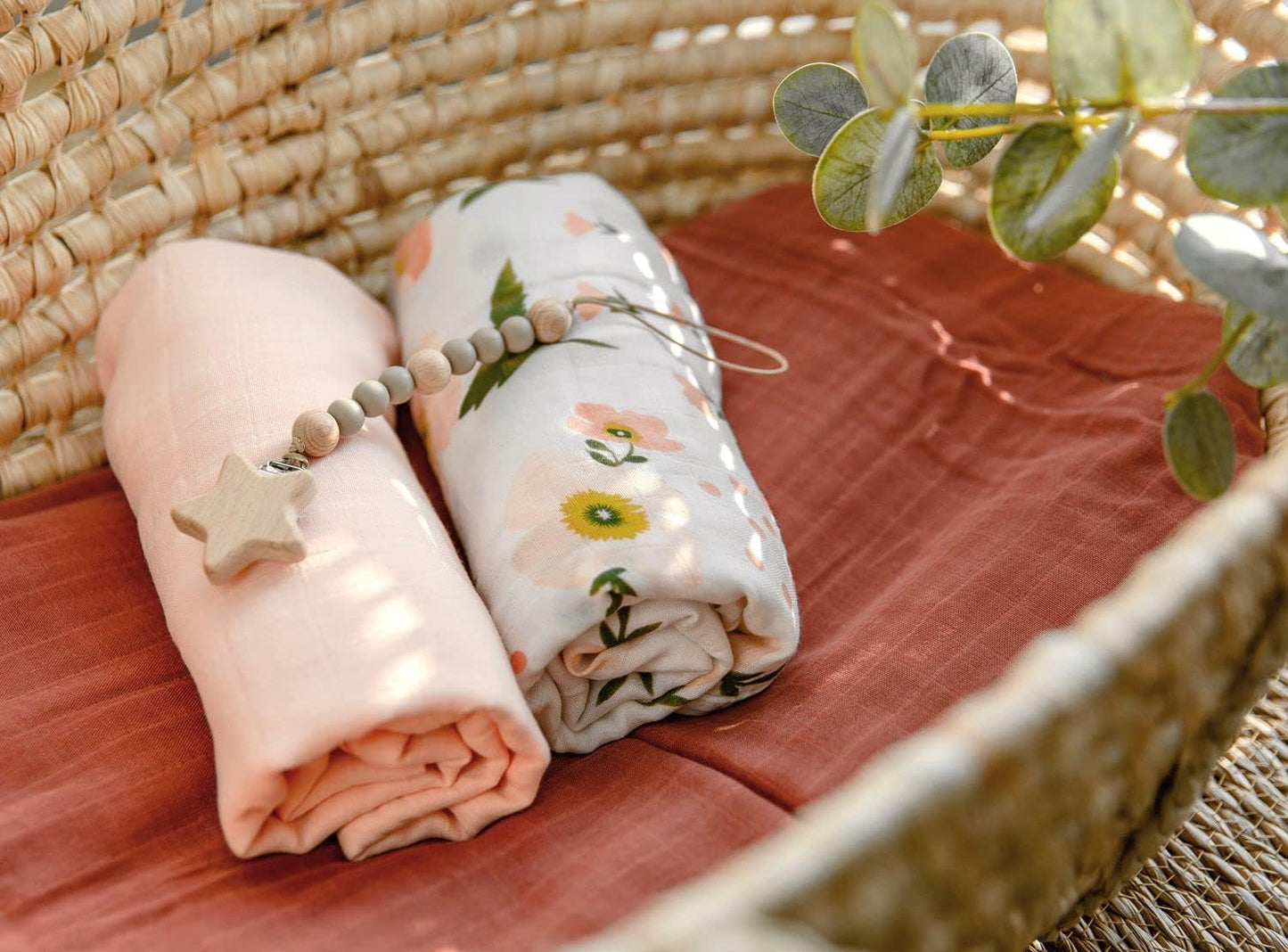 3 Pack Muslin Swaddle Blankets Solid Colors, Large 47 X 47 Inches Muslin Blankets for Girls & Boys, Baby Receiving Blankets, Newborn Gifts (Solid Floral)