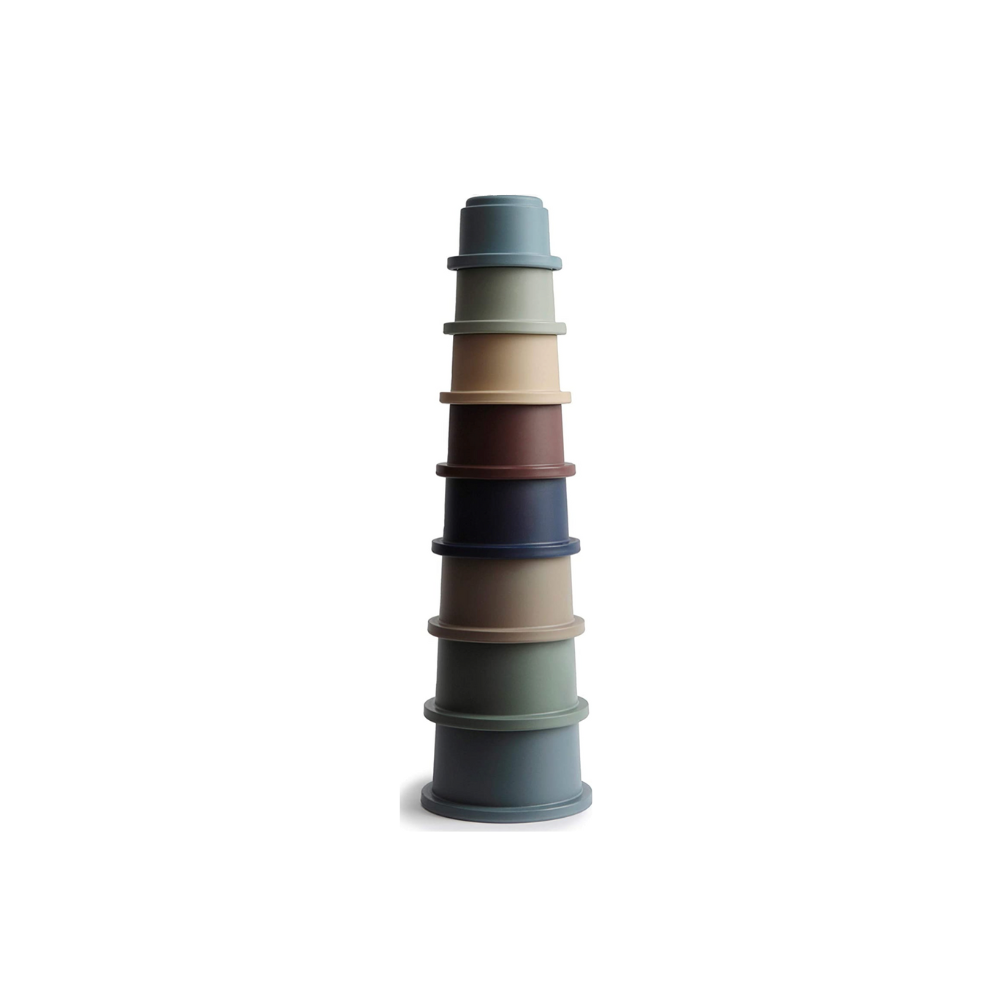 Stacking Cups Toy 8 Piece | BPA-Free Montessori  baby Toy (Forest)