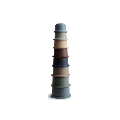 Stacking Cups Toy 8 Piece | BPA-Free Montessori  baby Toy (Forest)