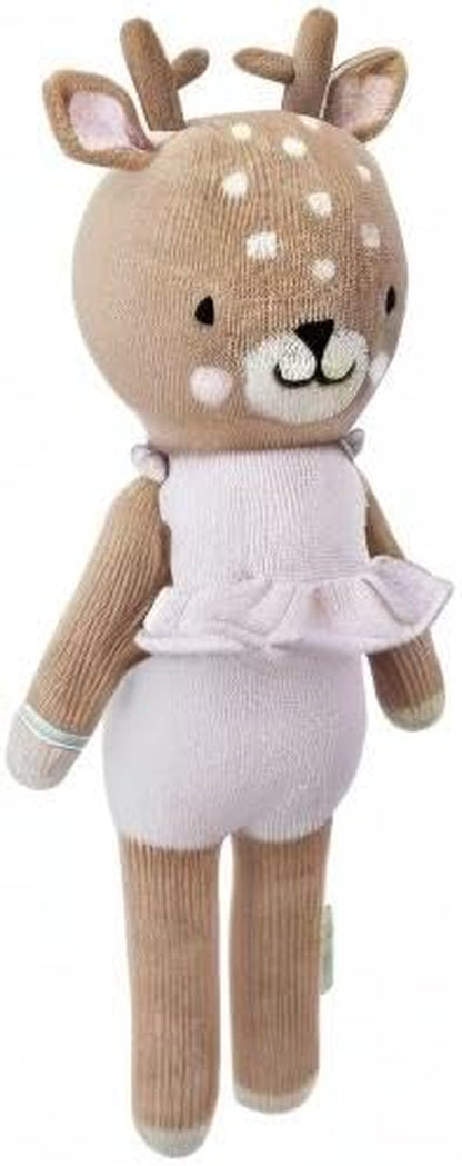 Violet the Fawn Regular 20" Hand-Knit Doll – 1 Doll = 10 Meals, Fair Trade, Heirloom Quality, Handcrafted in Peru, 100% Cotton Yarn