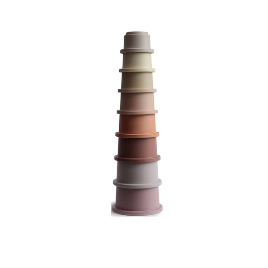 Stacking Cups Toy 8 Piece | BPA-Free Montessori Baby Toy (Petal)