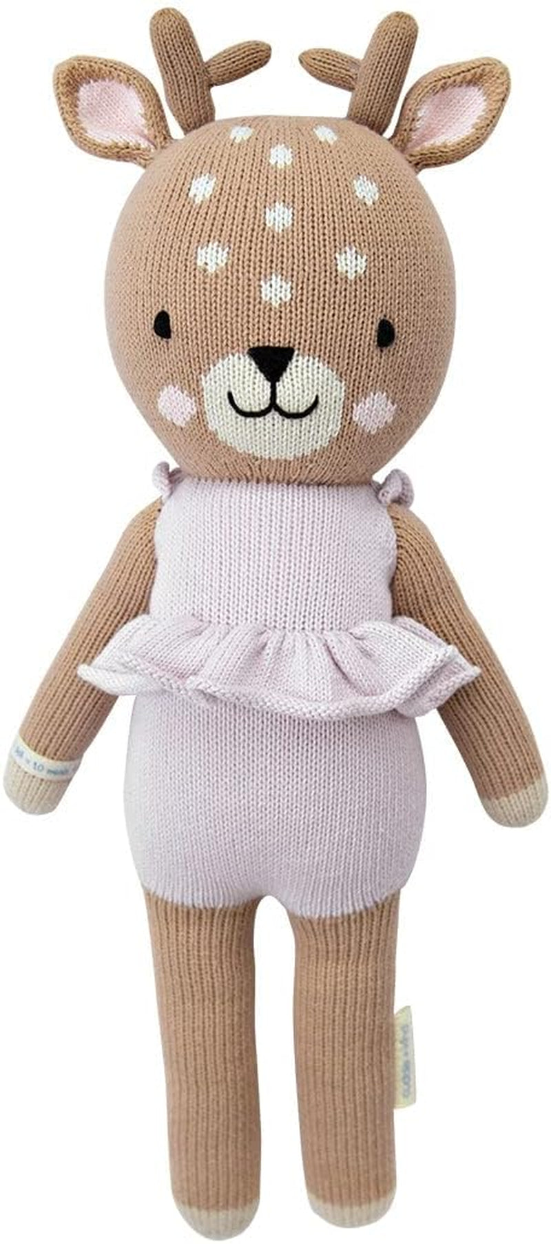 Violet the Fawn Regular 20" Hand-Knit Doll – 1 Doll = 10 Meals, Fair Trade, Heirloom Quality, Handcrafted in Peru, 100% Cotton Yarn