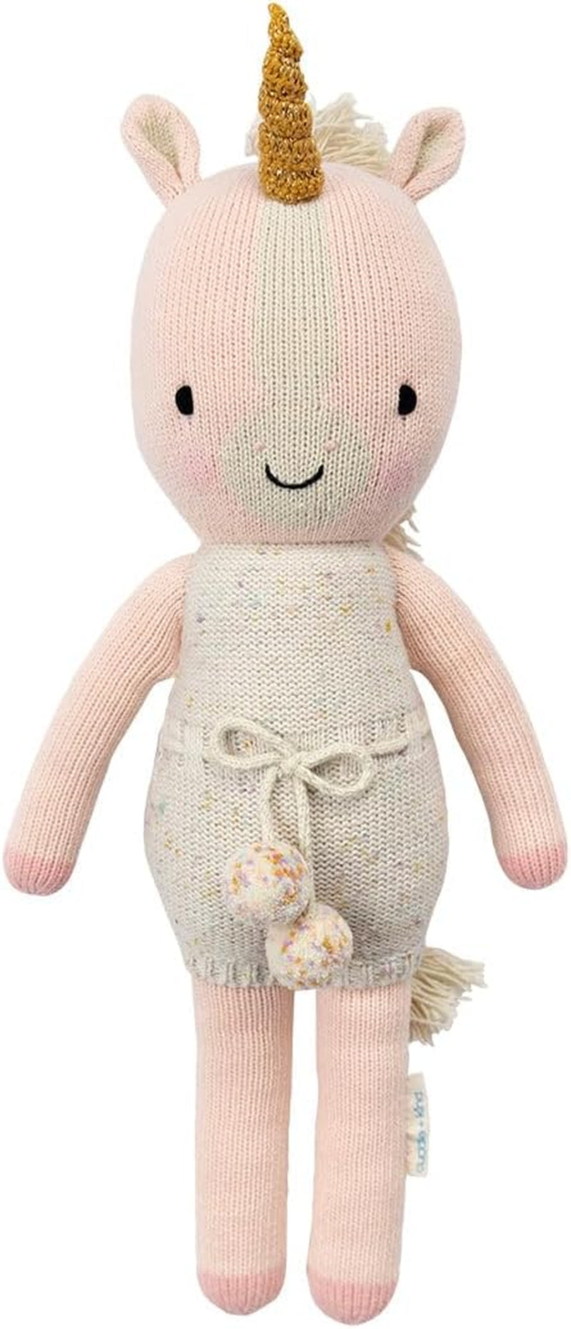 Ella the Unicorn Regular 20" Hand-Knit Doll – 1 Doll = 10 Meals, Fair Trade, Heirloom Quality, Handcrafted in Peru, 100% Cotton Yarn