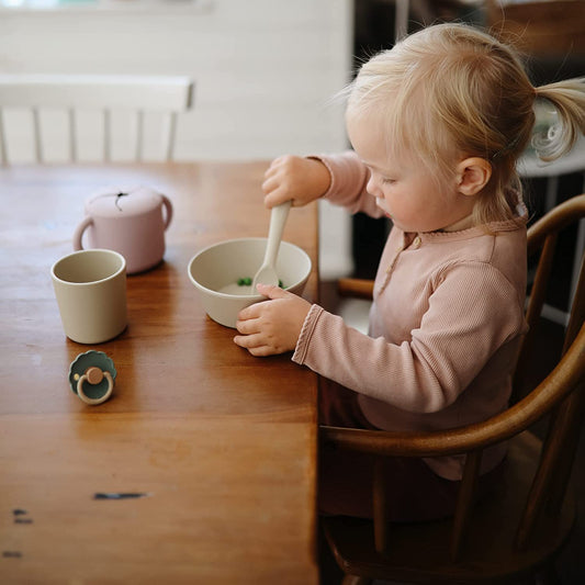 round Dinnerware Bowls for Kids | Made in Denmark, Set of 2 (Smoke)