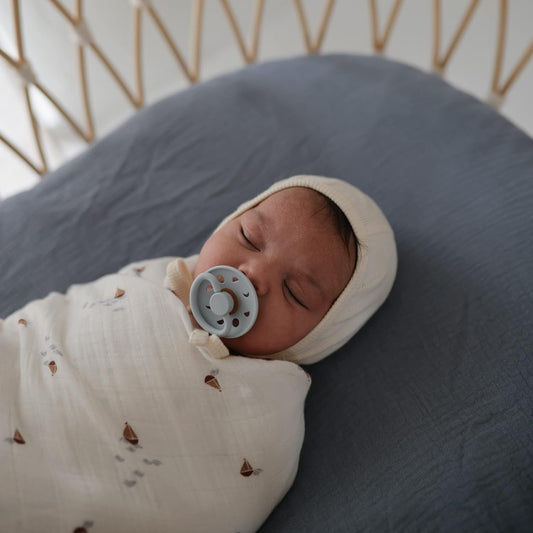 Extra Soft Muslin Fitted Crib Sheet | 192 Thread Count | 28"X 52" (Tradewinds)