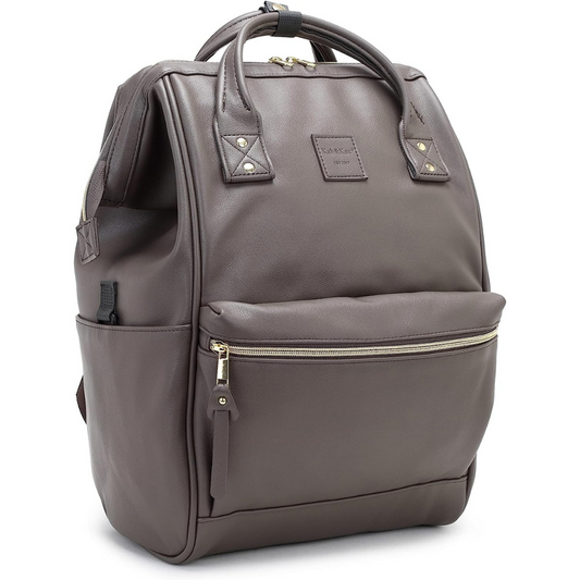 Luxe Modern Leather Backpack- Unisex for Work, Travel and Parenthood (Grey II)