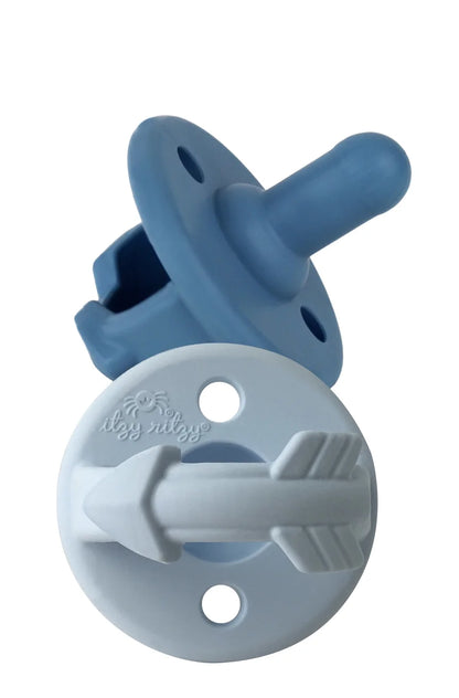 Sweetie Soother Pacifier Set of 2- Silicone with Collapsible Handle & Two Air Holes