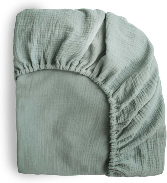 Extra Soft Muslin Fitted Crib Sheet | 192 Thread Count | 28"X 52" (Roman Green)