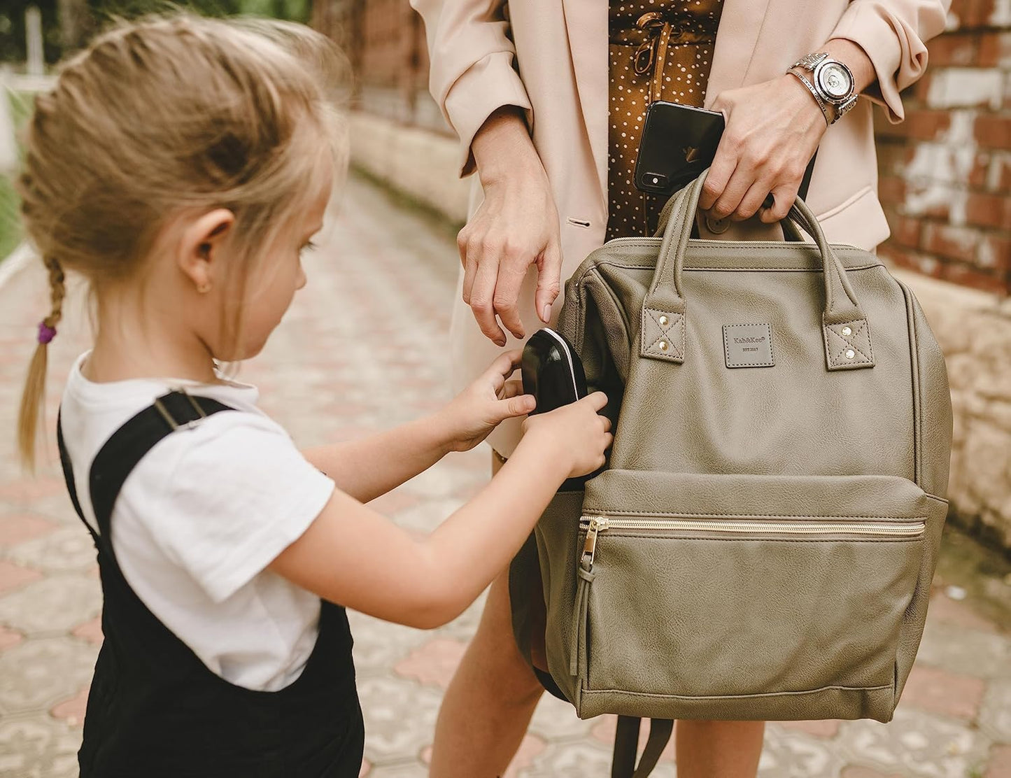 Leather Backpack for Women and Men 15-Inch Laptop Bag | Teacher Professional, Diaper Bag Backpack, Ideal for Work, School, Nurse, College & Travel (Dark Gray, Medium)