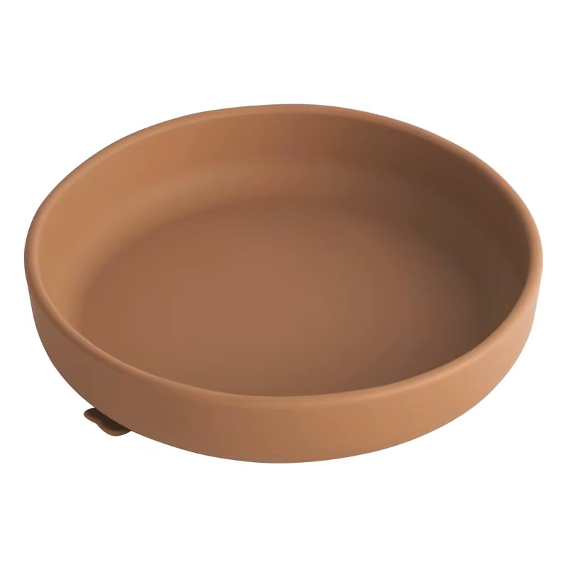 100%Food Safe Approve Silicone Children'S Tableware Fashionable round Food Plates Waterproof Training Bowl Baby Accessories