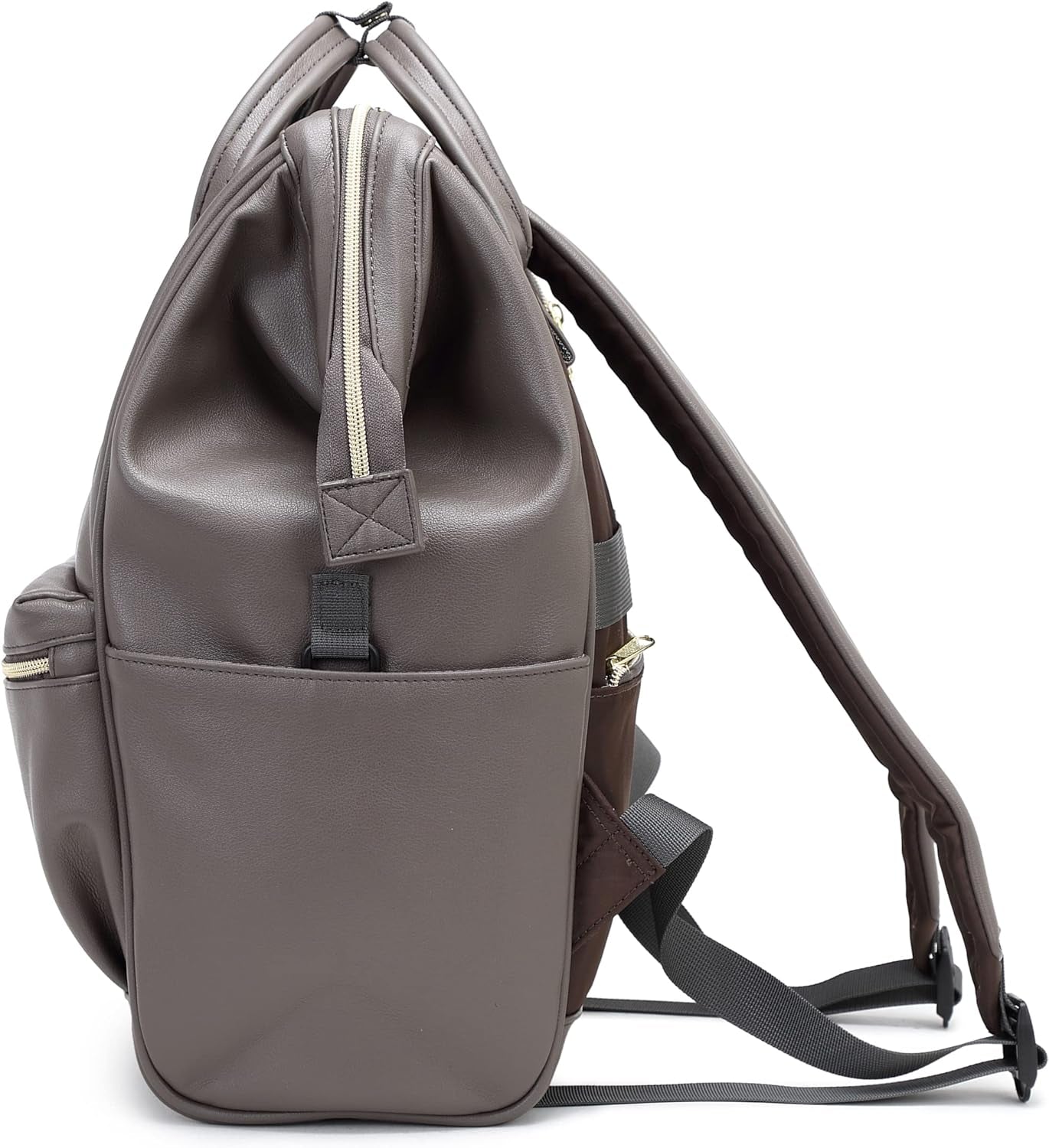 Leather Backpack Diaper Bag Laptop Travel Doctor Teacher Bag for Women Man (Grey II)