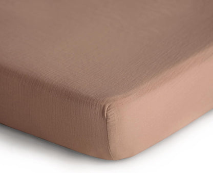 Extra Soft Muslin Fitted Crib Sheet | 192 Thread Count | 28"X 52"(Natural)