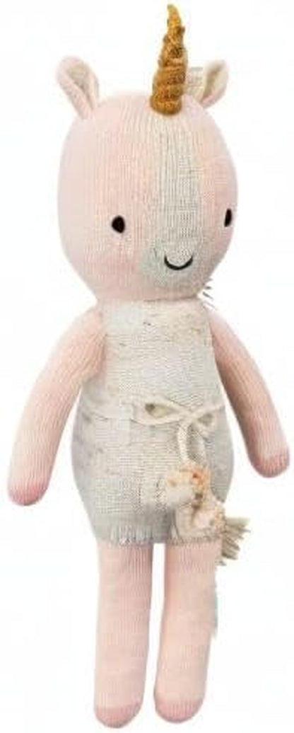 Ella the Unicorn Regular 20" Hand-Knit Doll – 1 Doll = 10 Meals, Fair Trade, Heirloom Quality, Handcrafted in Peru, 100% Cotton Yarn