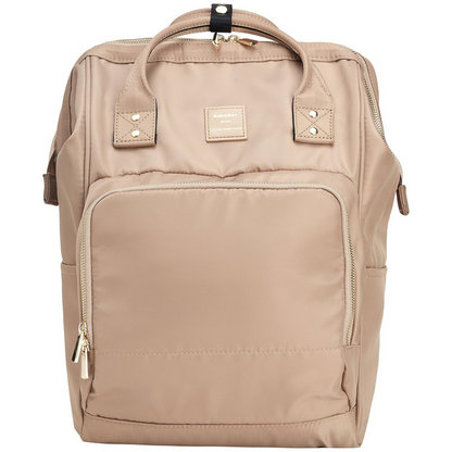 Luxe Modern Nylon Backpack-Unisex for Work, Travel and Parenthood (Beige)