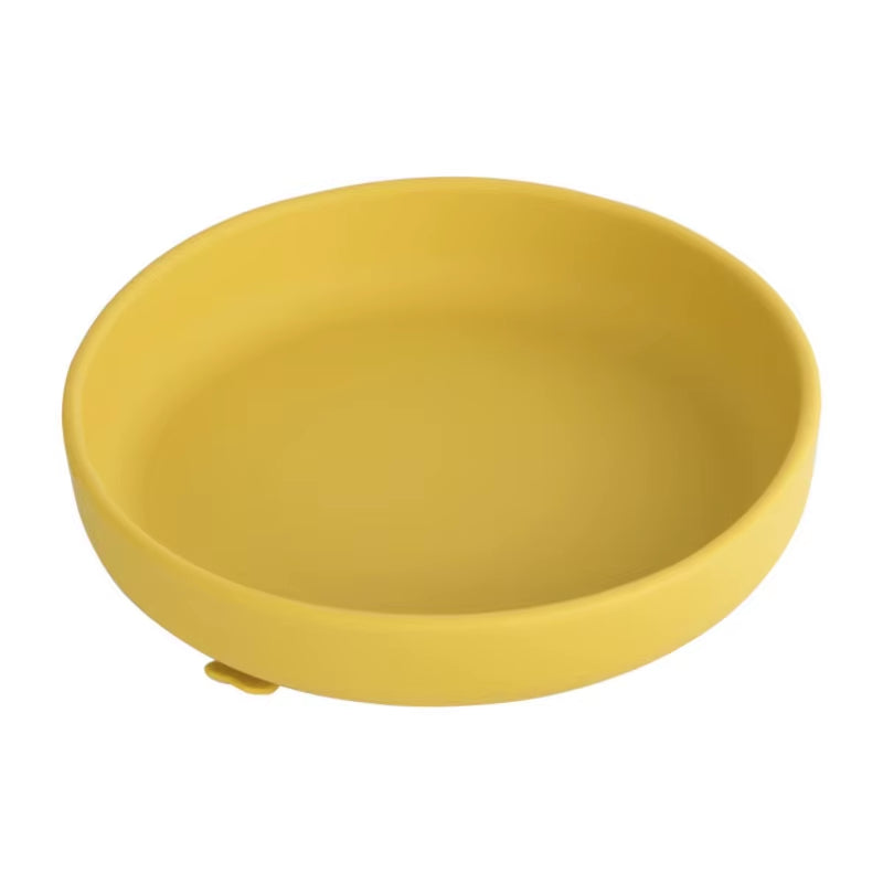 100%Food Safe Approve Silicone Children'S Tableware Fashionable round Food Plates Waterproof Training Bowl Baby Accessories