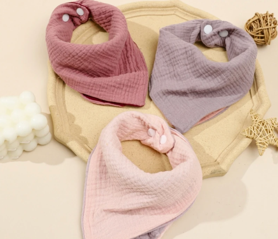 Lulla Luxe Muslin Bandana Bibs| Ultra Soft & Breathable