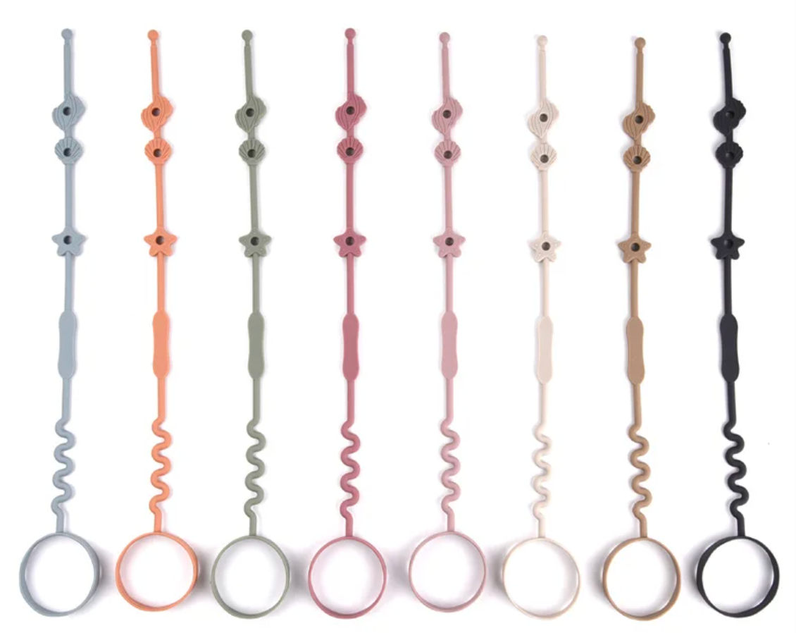 Silicone Baby Pacifier and Bottle Chain Holder - BPA Free Teething Chain