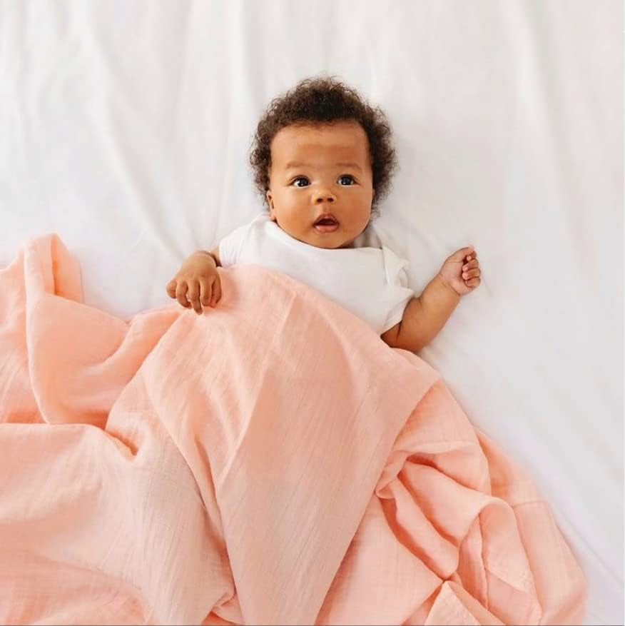 3 Pack Muslin Swaddle Blankets Solid Colors, Large 47 X 47 Inches Muslin Blankets for Girls & Boys, Baby Receiving Blankets, Newborn Gifts (Solid Floral)