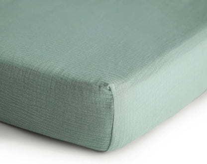 Extra Soft Muslin Fitted Crib Sheet | 192 Thread Count | 28"X 52" (Roman Green)