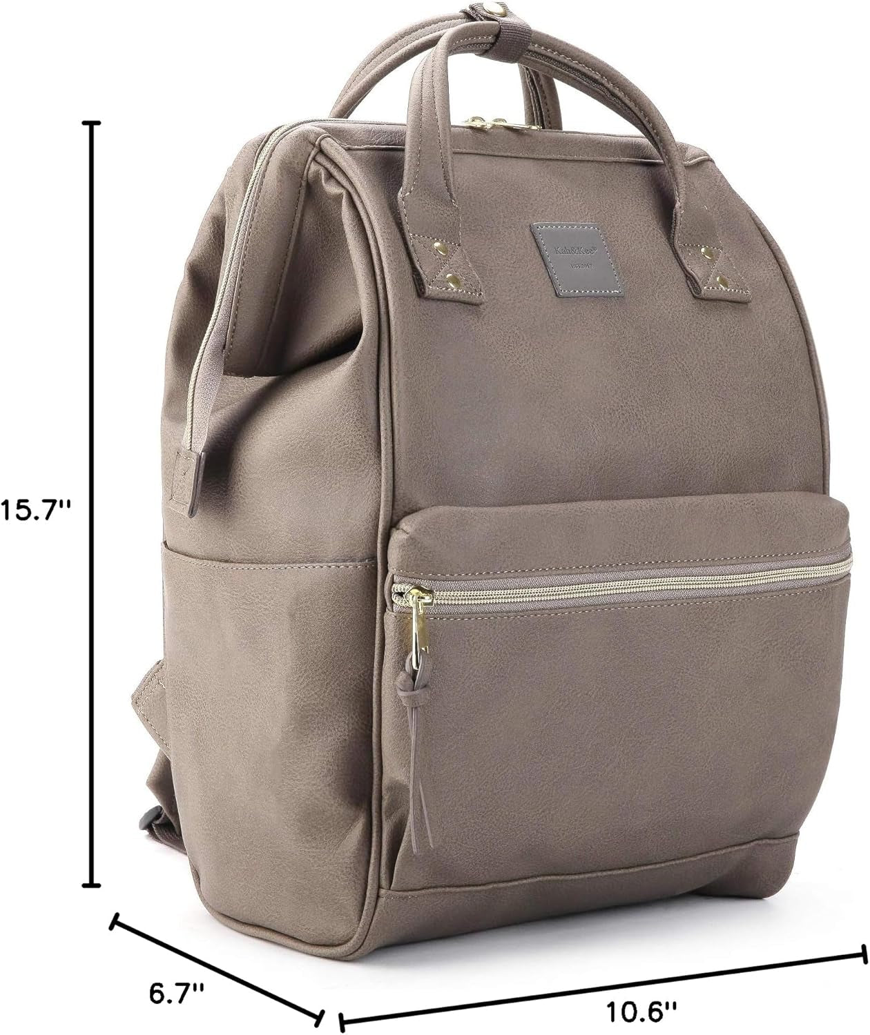 Leather Backpack for Women and Men 15-Inch Laptop Bag | Teacher Professional, Diaper Bag Backpack, Ideal for Work, School, Nurse, College & Travel (Dark Gray, Medium)