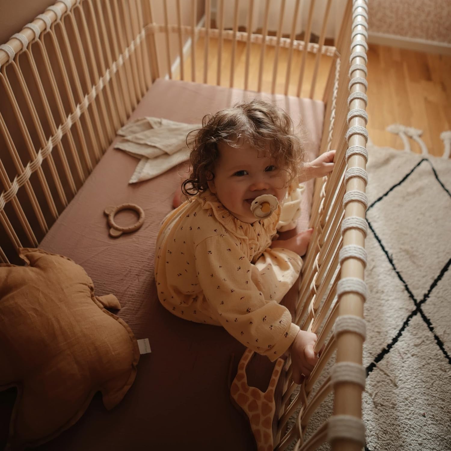 Extra Soft Muslin Fitted Crib Sheet | 192 Thread Count | 28"X 52"(Natural)