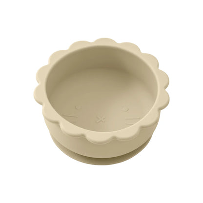 1PC Baby Silicone Bowl Cute Cartoon Lion Shape Baby Tableware Solid Color Baby Food Storage BPA Free Suction Baby Meal Tray